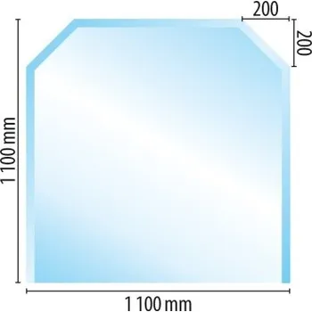 Krbová kamna Sklo pod kamna typ C4, 1100 x 1100 x 6 mm + doprava zdarma!