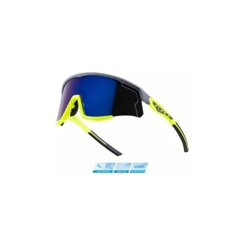 cyklistické brýle brýle FORCE SONIC šedo-fluo, modro-fial. zrc. sklo