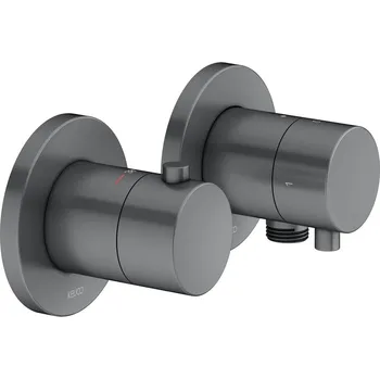 Vodovodní baterie Termostatická armatura podomítková sada pro 2 odběrná místa s napojením hadice Keuco Edition 400, černý chrom kartáčovaný