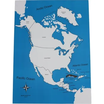 Kontrolní mapa - Severní Amerika Nová - s popisky