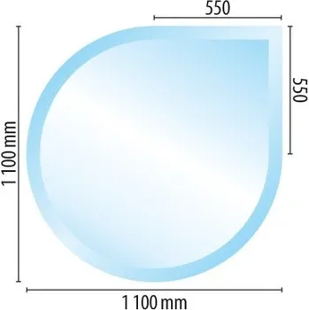 Krbová kamna Sklo pod kamna typ J1, 1100 x 1100 x 8 mm + doprava zdarma!