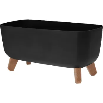 Květináč Květináč na nožkách 39x19,5x22 cm tmavě šedý KO-Y89300080tmse