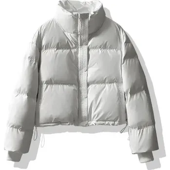 Dámská parka Krátká zimní bunda na zip Barva: Bílá, Velikost: 2XL