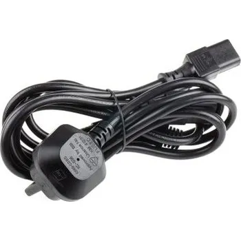 Prodlužovací kabel Napájecí kabel 2.5m, Černá, A: IEC C13 x 2, B: Zástrčka pro Velkou Británii typu G, 10 A, 250 V RS PRO 1mm2