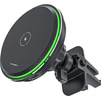 Držák Techancy Držák na mobilní telefon - magnetický s bezdrátovým nabíjením, výkon až 15W