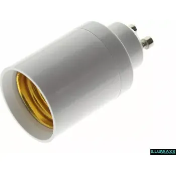 Objímka, redukce z patice GU10 na patici E27 (Plastový adaptér z patice GU10 na patici E27)