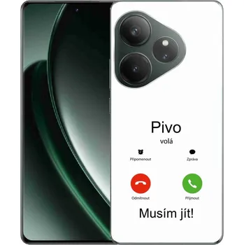 Pouzdro na mobilní telefon Gelový kryt mmCase na Realme GT 6 5G/GT 6T 5G - pivo volá bílé pozadí