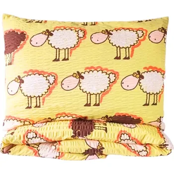 Povlečení Margitex povlečení Ovce žluté krep 90x130, 40x60 cm