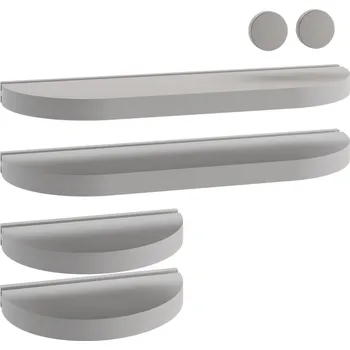 BAZA Sada polic a věšáků Match - 6 ks, šedá