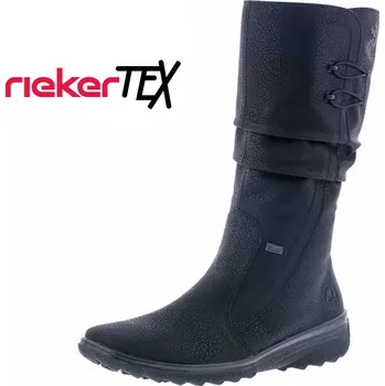 Dámské polobotky Dámské kozačky Rieker Z7072-00 černé s membránou TEX černá 41