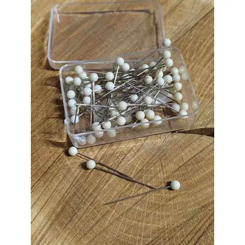 Špendlík s plastovou hlavičkou 32mm bílé