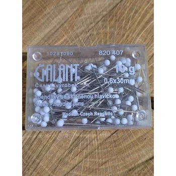 Špendlík skleněná hlavička GALANT/PERFEKT 10g bílá