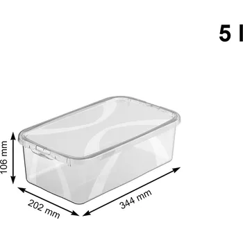 Úložný box Úložný box, s víkem, Rotho LONA, 34x20x11 (5l dámské boty)