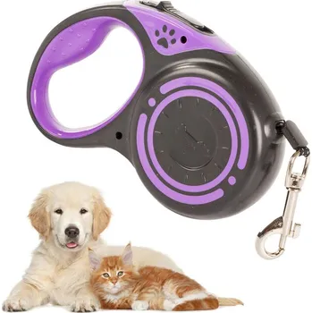 Vodítko pro psa Automatické vodítko pro psy 5 m do 15 kg - fialové