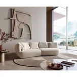 DELIFE Pohovka Roya 320x140 cm bouclé krémovo-bílá