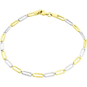 Náramek GEMMAX Dámský náramek ze žluto-bílého zlata délka 18 cm – zlatý šperk ryzosti 585/1000 v Dárkovém balení s Certifikátem GLBCN-18-01468