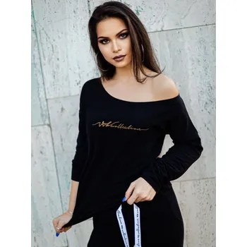 Dámská mikina Černá mikina VSB11 se zlatým potiskem, VELIKOST S/M