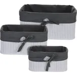 Sada košíků bambus / textil 3 ks KO-MA1000030