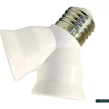 Objímka, redukce z patice E27 na patici 2x E27 (Keramický adaptér z patice E27 na patici 2x E27)