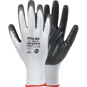 Pracovní rukavice Rukavice Cofra Nitra-Neo bílé Barva: Bílá;Šedá, Velikost rukavic: 7