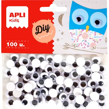 Dřevěná hračka Samolepící oči černé 100 ks