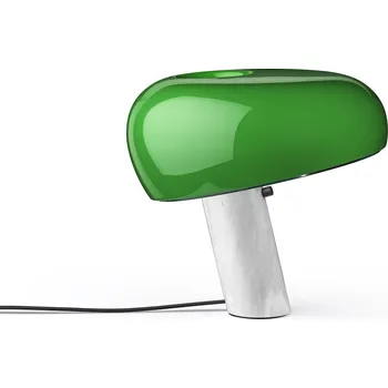 Lampička Flos Snoopy, designová stolní lampa se stmívačem v kombinaci zelené a mramoru, 1x150W E27, výška 36,9cm