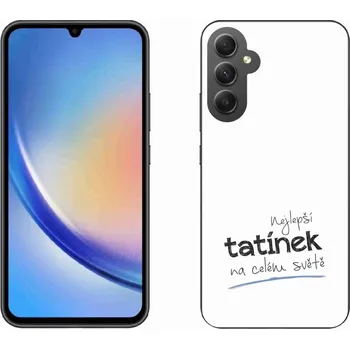 Pouzdro na mobilní telefon Gelový kryt mmCase na Samsung Galaxy A34 5G - nejlepší tatínek 4 bílé pozadí