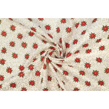 Bavlněné plátno cesmíny s větvičkami na bílé