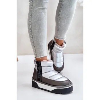 Dámská zimní obuv Nízké Sněhové Boty Na Tlusté Podešvi D.Franklin DFSH371010 Barva: Stříbrná, Velikost: 38