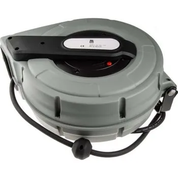 Prodlužovací kabel Prodlužovací cívka, délka kabelu: 9m 9m 2.5mm² 0 zásuvek s automatickým přetáčením, 230 V AC, IP20 Šedá, Volně stojící,