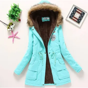 Dámská parka Dámská parka s kožíškem Velikost: L, Barva (Varianta): Světle zelená