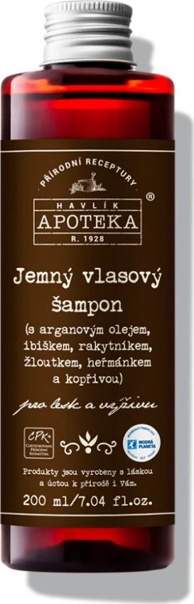 Jemný vlasový šampon pro suché vlasy Havlík Apoteka 200 ml