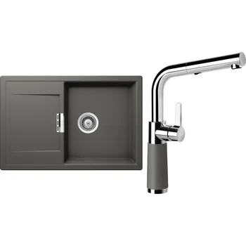 Granitový dřez Set Schock S7-7 (dřez Mono D-100 Silverstone + baterie SC-540.120 Silverstone)