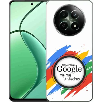 Pouzdro na mobilní telefon Gelový kryt mmCase na Realme 12 5G/12x 5G - muž ví všechno bílé pozadí