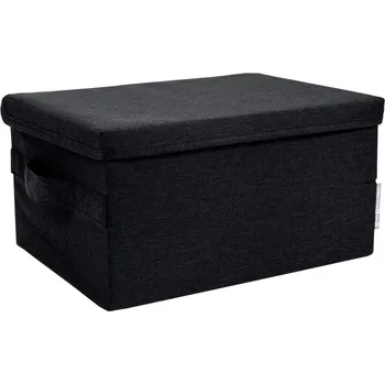 Úložný box Černý látkový úložný box s víkem 35x26x19 cm Soft Storage – Bigso ID_1701598