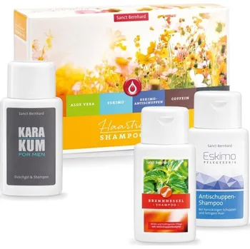 Kosmetická sada Sanct Bernhard Dárková sada šamponů: Kopřiva, Kofein, Aloe Vera, Eskimo, Eskimo na lupy, Karakum 6x 100 ml