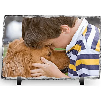 Smuteční dekorace Vzpomínková deska z kamene, fotka na hrob, 30x20cm