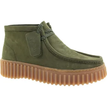 Dámské kozačky CLARKS Dámský tm. zelený kožený kotník 26179356-GREEN-265 Velikost 38