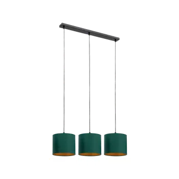Vespillo 18x75x105cm závěsná lampa 3 zelený/zlatý