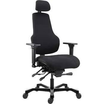 Dispečerské křeslo TAMPA 24/7 s područkami, čalouněný sedák, černé