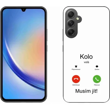 Pouzdro na mobilní telefon Gelový kryt mmCase na Samsung Galaxy A34 5G - kolo volá bílé pozadí