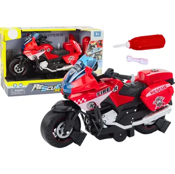 autíčko Majlo Toys Šroubovací motorka se světly a zvuky DIY Fire