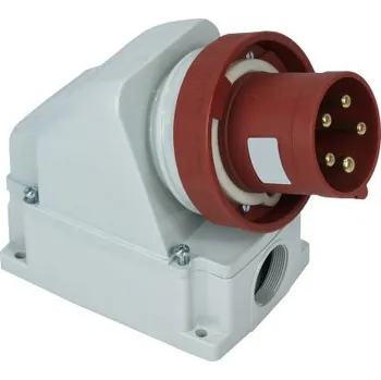Elektrická zásuvka Plug 63A 380V 3P plus N plus T(535-6) 6h IP-67 90º