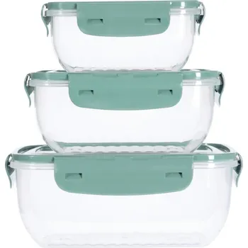 Dóza na potraviny sada 3 ks tmavě zelená