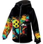 Dětská softshellová bunda Game černá WAMU (Dětská zateplená bunda s fleesem)