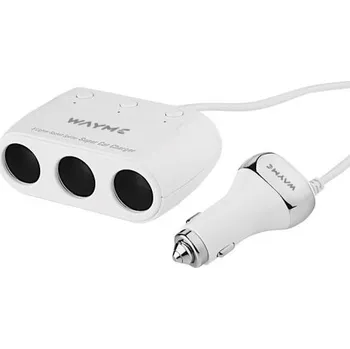 Zapalovač roztrojka 12/24V, 2x USB konektor, kabel 120 cm, WAYME