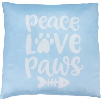 Dekorativní polštářek Smartpet polštář s nápisem "Peace Love Paws" 40x40cm pro kočky