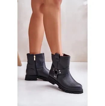 Dámské kozačky Dámské Semišové Boty Na Plochém Podpatku 3610 Lewski Cappucino Barva: Černá, Velikost: 36