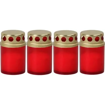 Svíčka Lampička hřbitovní lisovaný vosk plastová 40g d5x9cm 4ks