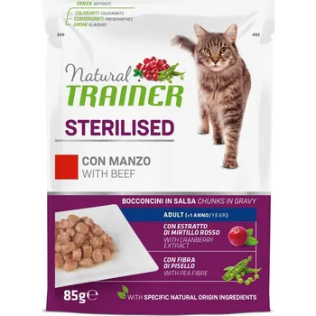 Krmivo pro kočku Natural Trainer Cat Sterilised hovězí 85 g